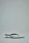 Balenciaga Knife Bow Leather Mules In White