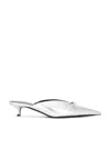 Balenciaga 40mm Pointed-toe Leather Mules In Silver
