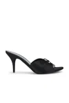 Balenciaga Knife Bow Viscose & Silk Sandals In Black & Silver