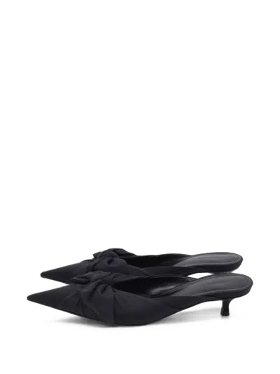 Pre-owned Balenciaga Knife Bow-embellished Mules In Black