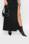 Balenciaga Pointed Toe Stiletto Heel Ankle Boots With Buckle Detail In Black