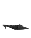 Balenciaga Knife Knot Cupro Mules In Black