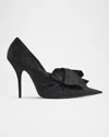 Balenciaga Knife Lavalière Logo Jacquard Bow Pumps In 1000 Black