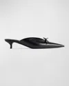Balenciaga Knife Bow 40 Leather Mules In 1000 Black