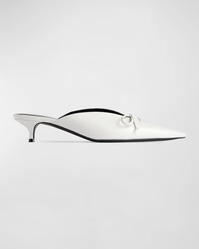 BALENCIAGA KNIFE LEATHER BOW MULE PUMPS