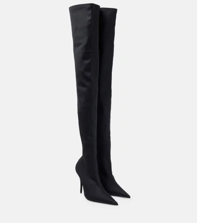 Balenciaga Knife Over-the-knee Sock Boots In Black