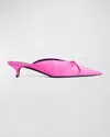Balenciaga 40mm Knife Bow Nylon Blend Mules In 5540 Pink