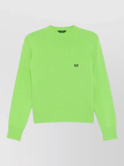 Balenciaga Knit Crew Neck Sweater Long Sleeves In Green