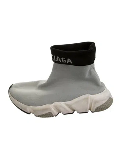Pre-owned Balenciaga Kids' Knit High Top Sneakers In Grey