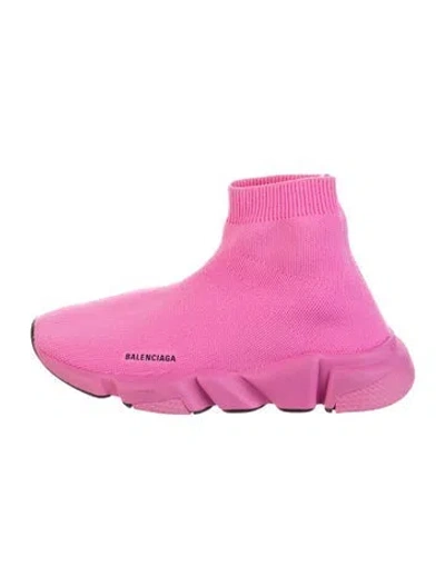 Pre-owned Balenciaga Kids' Knit Slip On Sneakers In Pink