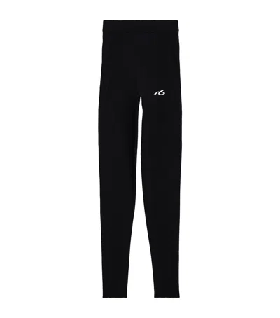 Balenciaga Knitted Ahtl Leggings In Black