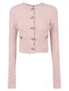 Balenciaga Cropped Tweed Cardigan Sweaters And Cardigans Pink In Pink