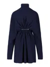 Balenciaga Knitted Midi Dress In Blue