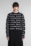 Balenciaga Logo Wool Sweater In Black