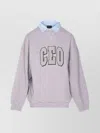 Balenciaga Knitwear Crewneck Embroidered On The Front In Gray