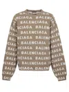 BALENCIAGA BALENCIAGA ALLOVER LOGO CREWNECK SWEATER