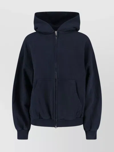 Balenciaga Knitwear Hood And Front Pockets In Blue