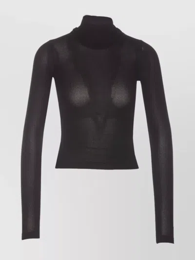 Balenciaga Knitwear Turtleneck Slim Fit Sheer Fabric In Black