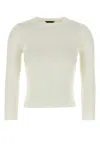 Balenciaga Women Ivory Wool Blend Sweater In White