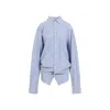 BALENCIAGA BALENCIAGA KNOT DETAILED STRIPED SHIRT