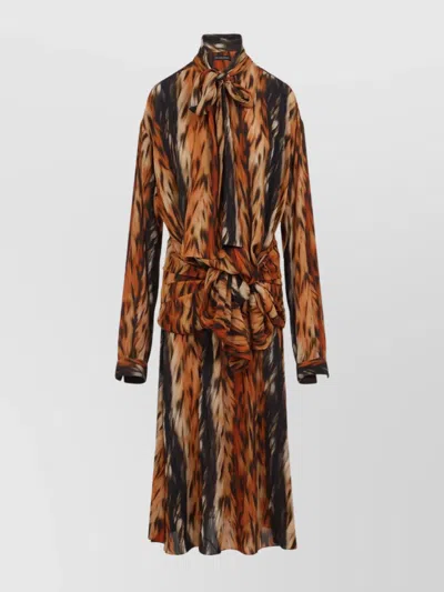 BALENCIAGA KNOTTED ANIMAL PRINT DRESS