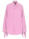Balenciaga Knotted Cuff Blouse In Pink