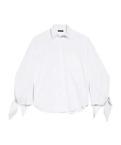 Balenciaga Knotted Cuff Blouse In White