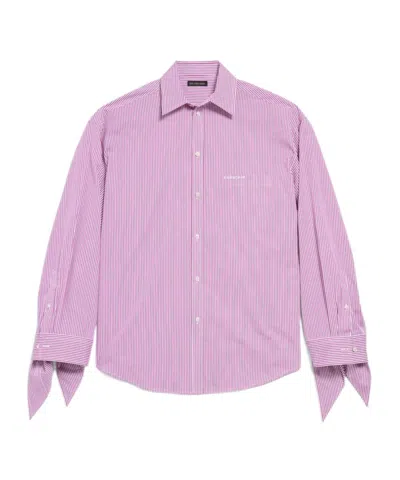 Balenciaga Knotted Cuff Shirt In Pink