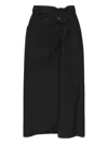 Balenciaga Draped Tailored Crepe Skirt In Black