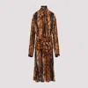 Balenciaga Knotted Ai Fur Print Maxi Dress In Brown