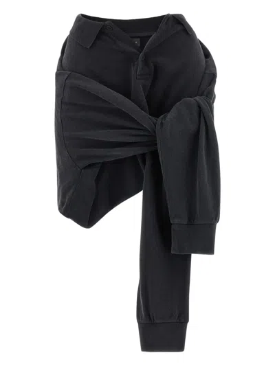 Balenciaga Women Bb Polo Style Knotted Skirt In Black