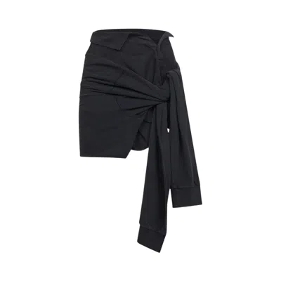 Pre-owned Balenciaga Knotted Polo Skirt 'faded Washed Black' | Women's Size S