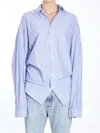 Balenciaga Knotted Shirt In Blue
