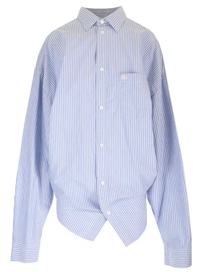 Balenciaga Knotted Shirt Shirts Light Blue