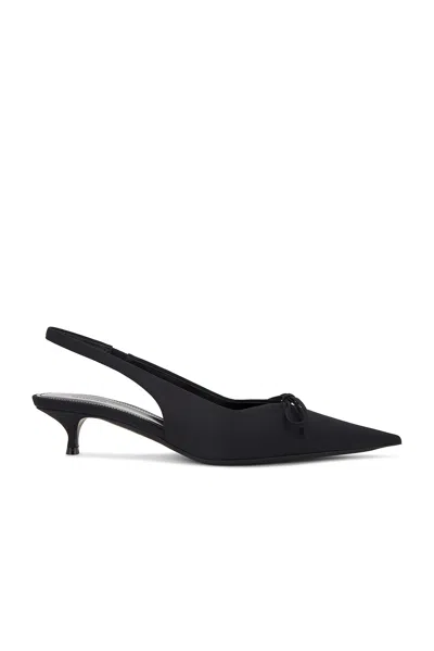 Balenciaga Knife Bow-embellished Twill Slingback Pumps In Black