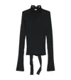 Balenciaga Lace-back Fitted Rollneck In Black