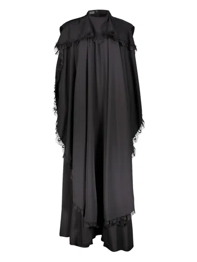 Balenciaga Lace-detail Maxi Dress In Black