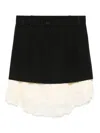 Balenciaga Skirt Belt Loops Button Detail Lace Trim In Black