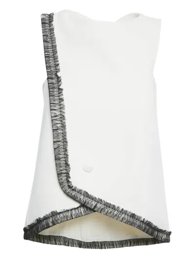 Pre-owned Balenciaga Lace-detail Sleeveless Top In White