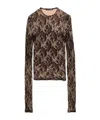 Balenciaga Lace Effect Long-sleeved Top In Multicolor