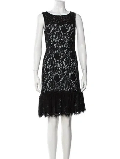 Pre-owned Balenciaga Lace Pattern Mini Dress In Black