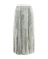 Balenciaga Printed Pleated Midi Skirt In Gray