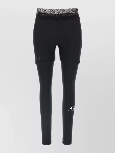 Balenciaga Lace Trim Shorts Under Armour Waistband In Black