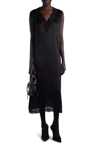 balenciaga black silk dress Extraordinary Winter 1954 Cristobal Balenciaga Haute Couture Strapless  Black Silk Dress w Lace Bodice main image 0
