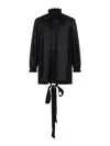 Balenciaga Silk Blouse With Decorative Tie At Neckline In Black