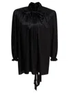 Balenciaga Women Lace-up Blouse In Black