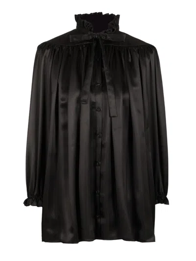 Balenciaga Lace Up Blouse Coats Black