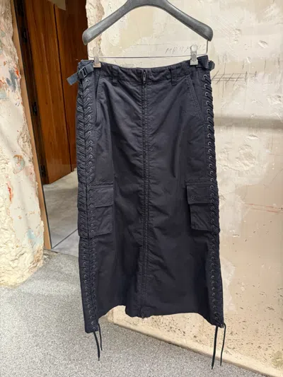 Balenciaga Lace-up Cargo Skirt In Black