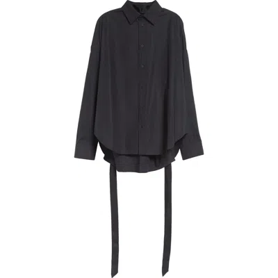 Balenciaga Lace-up Cotton Poplin Shirt