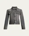 Balenciaga Dark Grey Denim Jacket With Laces Women